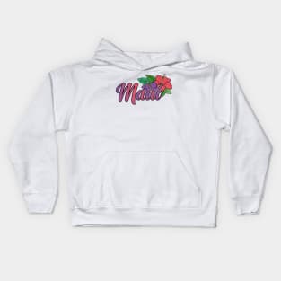 Maui Hawaii Tropical Hawaiian Flowers Kids Hoodie